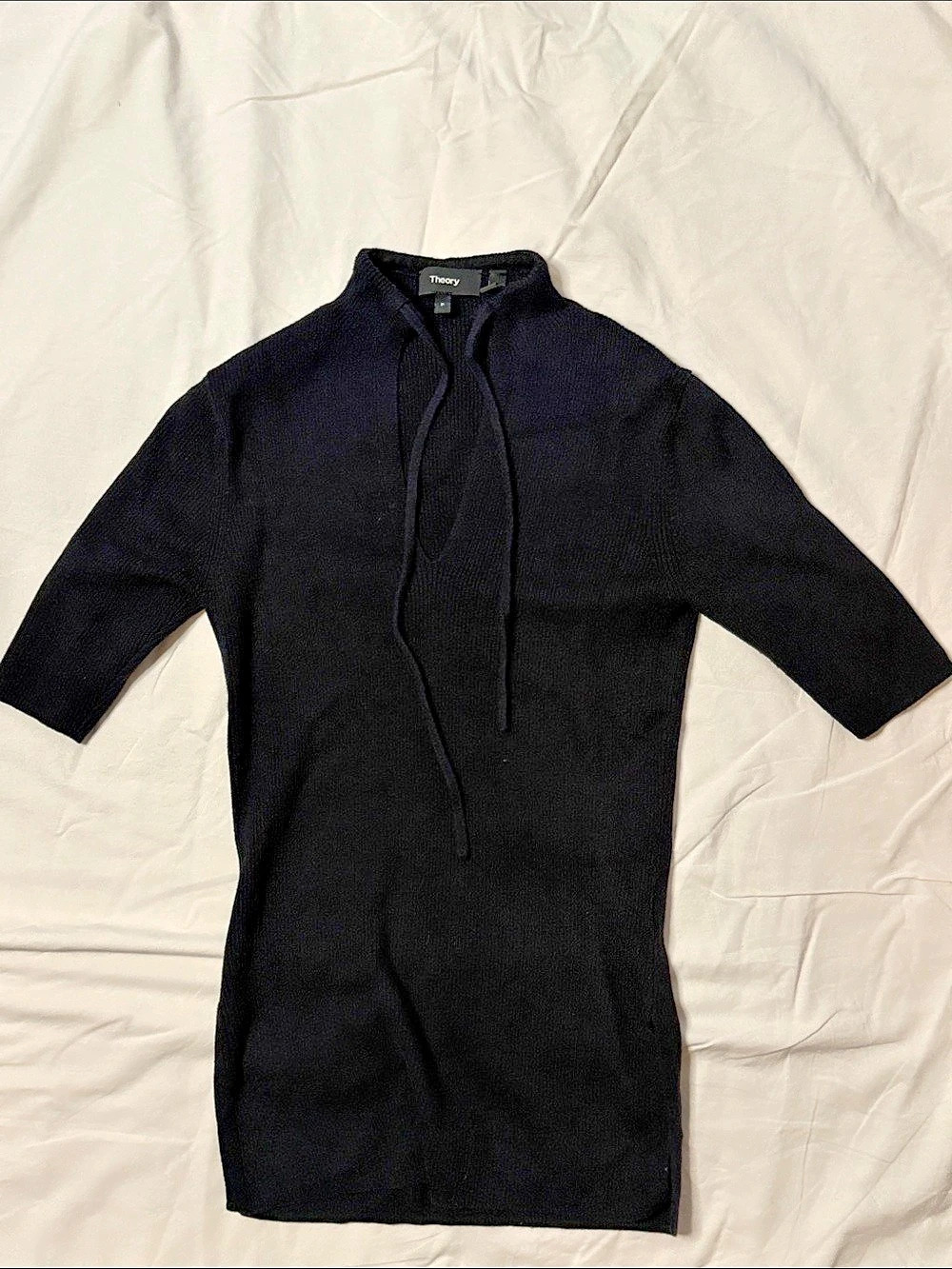Theory Black Long Sleeve Mini Dress Like New